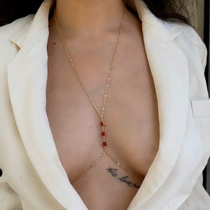 Birthstone Body chain, layered body jewelry, bikini body jewelry, gift, festival body chain, minimalist body chain, beach body chain