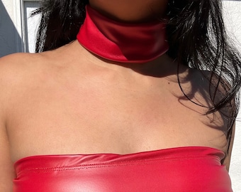Wide Faux Leather Choker | Statement Costume Cosplay