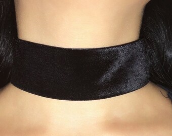 large wide black velvet choker, wide Choker, large Choker, velvet Choker, statement Choker, black choker, choker