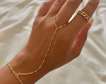 18K Gold Plated Singapore Hand Chain | Waterproof Minimalist Bracelet