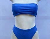 ocean blue 2 piece set, bikini, sexy bikini, beachwear, swimwear, cheeky bottoms, swimwear, festival set, high cut bottoms, rave bottoms