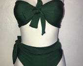 2 piece bikini set, bikini, sexy bikini, beachwear, swimwear, cheeky bottom, festival bikini, bandeau top, high cut bottoms, bow top