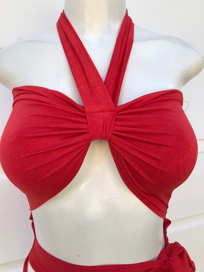 Red One Piece Bikini Bikini Swimwear Festival Bikini Etsy