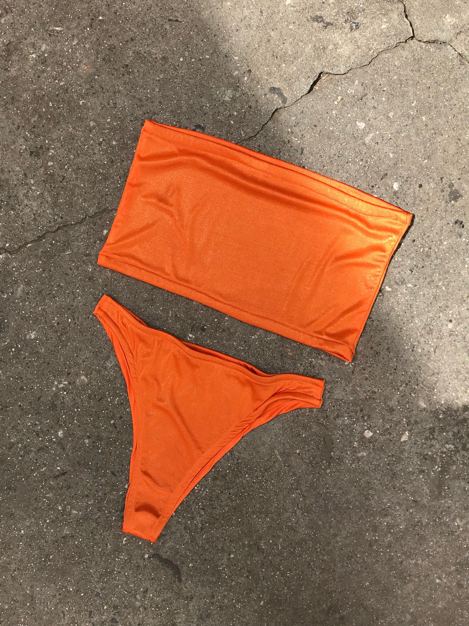 Shimmer Orange 2 Piece Bikini Set Bikini Sexy Bikini | Etsy