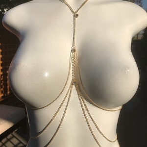 layered Body Chain, body jewelry, bikini body jewelry, beach body chain, festival body chain, gift, rave jewelry