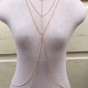 Body Chain, body jewelry, bikini body jewelry, layered body chain, stacking body chain, festival chain, bralette chain, harness body chain image 3