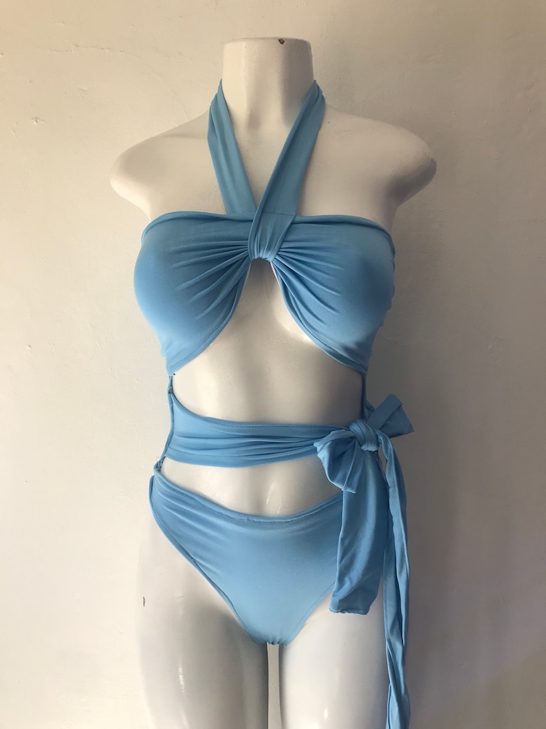 bikini, bikini, badkläder, festivalbikini, bodysuit, högt skuren bikini, axelbandslös bikini, strandkläder, present, tävlingskostym, sommar bild 1