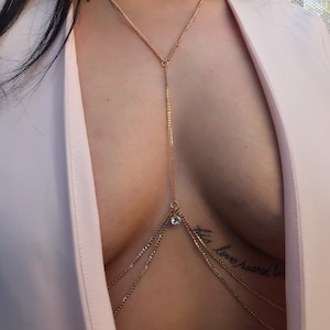 layered Body Chain, bralette jewelry, bikini body jewelry, minimalist body chain, festival jewelry, gift, beach body chain, bra chain
