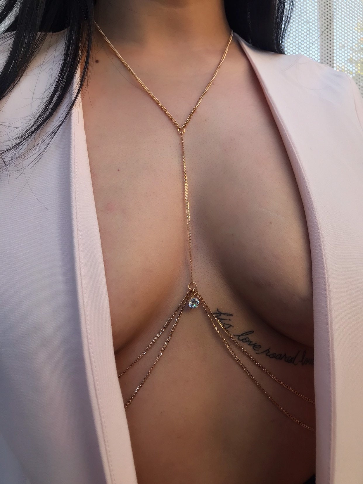 Layered Body Chain, Bralette Jewelry, Bikini Body Jewelry