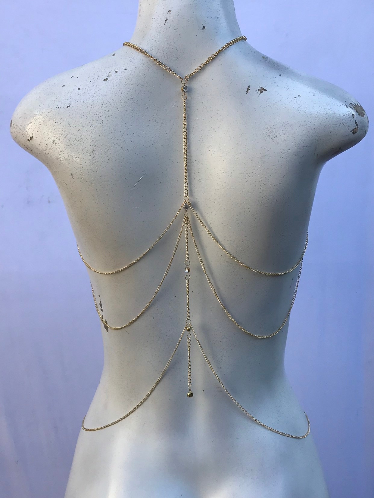 Back Body Chain Layered Body Chain Bikini Body Jewelry Etsy