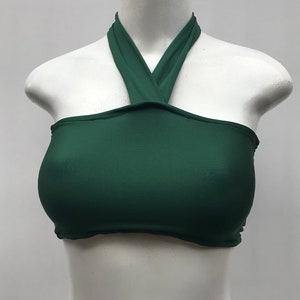 Halter top, rib top, bandeau top, strapless top, beachwear, woman clothing, crop top, festival top, tube top, bikini top