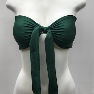 Bow rib top, bandeau top, strapless top, beachwear, woman clothing, crop top, festival top, tube top, bikini top