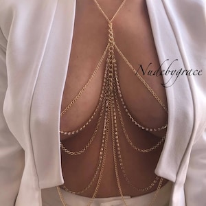 Verstellbare nicht durchbohrte Kristallkörperkette | Bikini-Körperschmuck | rave Körperkette | Festival Körperschmuck | Geschenk | Frauenunterhalter | reifen