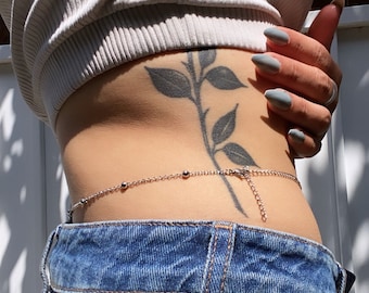 Stainless Steel Beaded Belly Chain | Minimalist Waist Jewelry