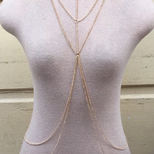 Body Chain, body jewelry, bikini body jewelry, layered body chain, stacking body chain, festival chain, bralette chain, harness body chain image 2