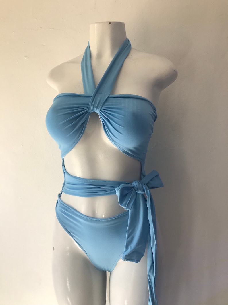 bikini, bikini, badkläder, festivalbikini, bodysuit, högt skuren bikini, axelbandslös bikini, strandkläder, present, tävlingskostym, sommar bild 6