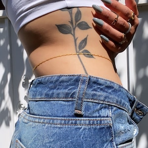 18k GP twisted waist chain, Singapore waist chain, gold waist chain, bikini body jewelry, minimalist belly chain