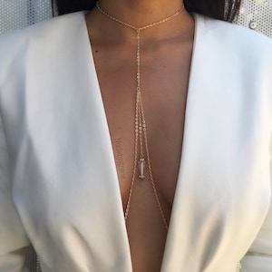 layered body Chain, body jewelry, bikini body jewelry, minimalist body chain, crystal body chain, festival jewelry, gift, sexy body chain