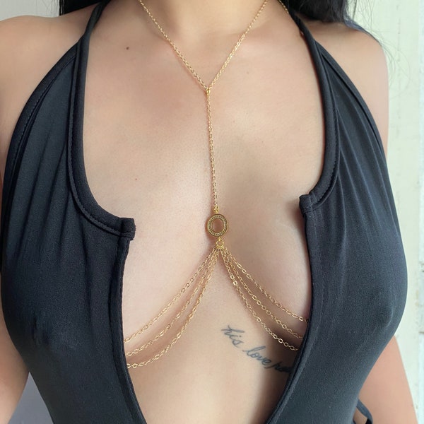 non pierced nipple crystal bralette, bralette jewelry, bikini body jewelry, crystal bralette, nipple ring body chain, festival body jewelry