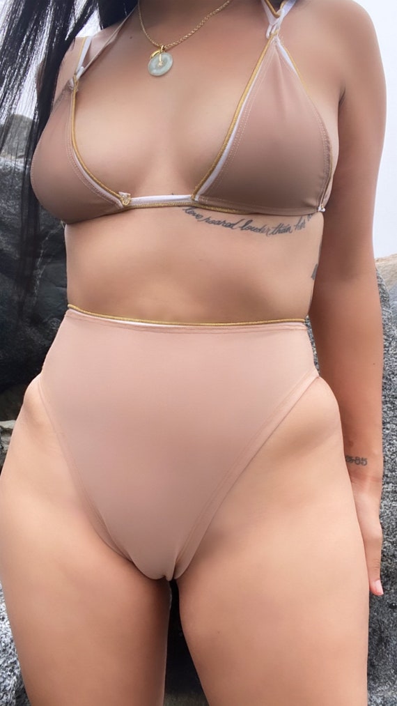 Nude 2 Piece Set Bikini Sexy Bikini Beachwear Cheeky