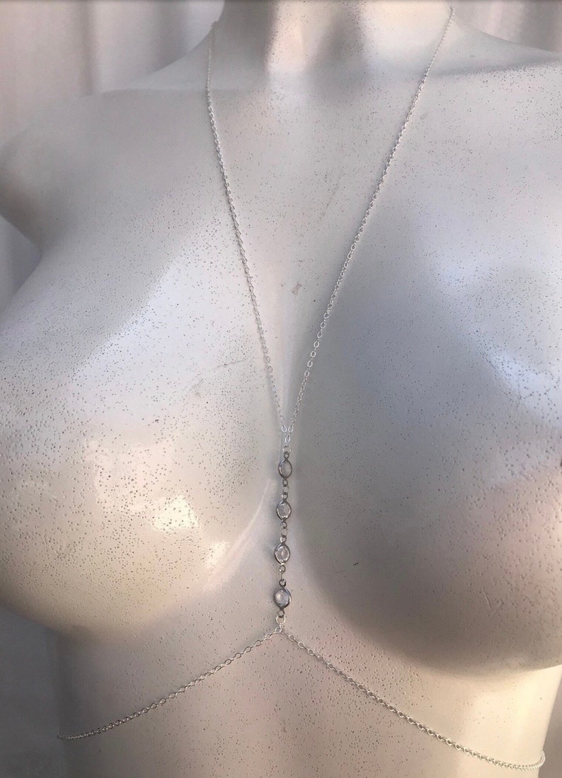 crystal Body chain, layering body chain, bikini body jewelry, festival body chain, cosplay body chain, costume body chain, sexy body chain image 5