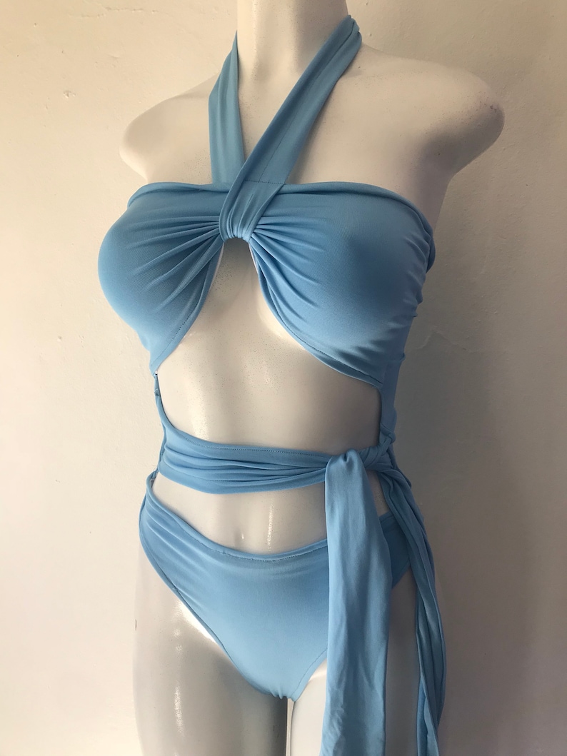 bikini, bikini, badkläder, festivalbikini, bodysuit, högt skuren bikini, axelbandslös bikini, strandkläder, present, tävlingskostym, sommar bild 3