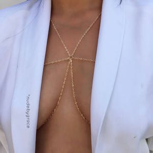 Körperkette, Bralette Kette, Bikini Körperschmuck, geschichtete Körperkette, Festival Schmuck, Geschenk, Strand Körperkette, BH Kette