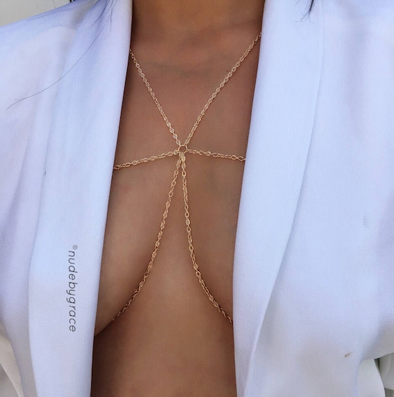 Body Chain, Bralette Chain, Bikini Body Jewelry, Layered Body Chain,  Festival Jewelry, Gift, Sexy Body Chain, Bra Chain, Body Jewelry 