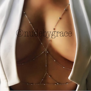 Lagenlook Körperkette, Bikini Körperschmuck, Bralette Schmuck, Strand Schmuck, BH Kette, Bralette Kette, Festival Körper Kette, Geschenk für Sie