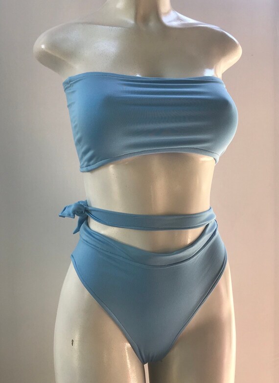 2 piece set, high cut bottoms, bandeau top, bikini, beachwear, swimwear, festival bikini, gift for her, rave set, summer bikini, vacation