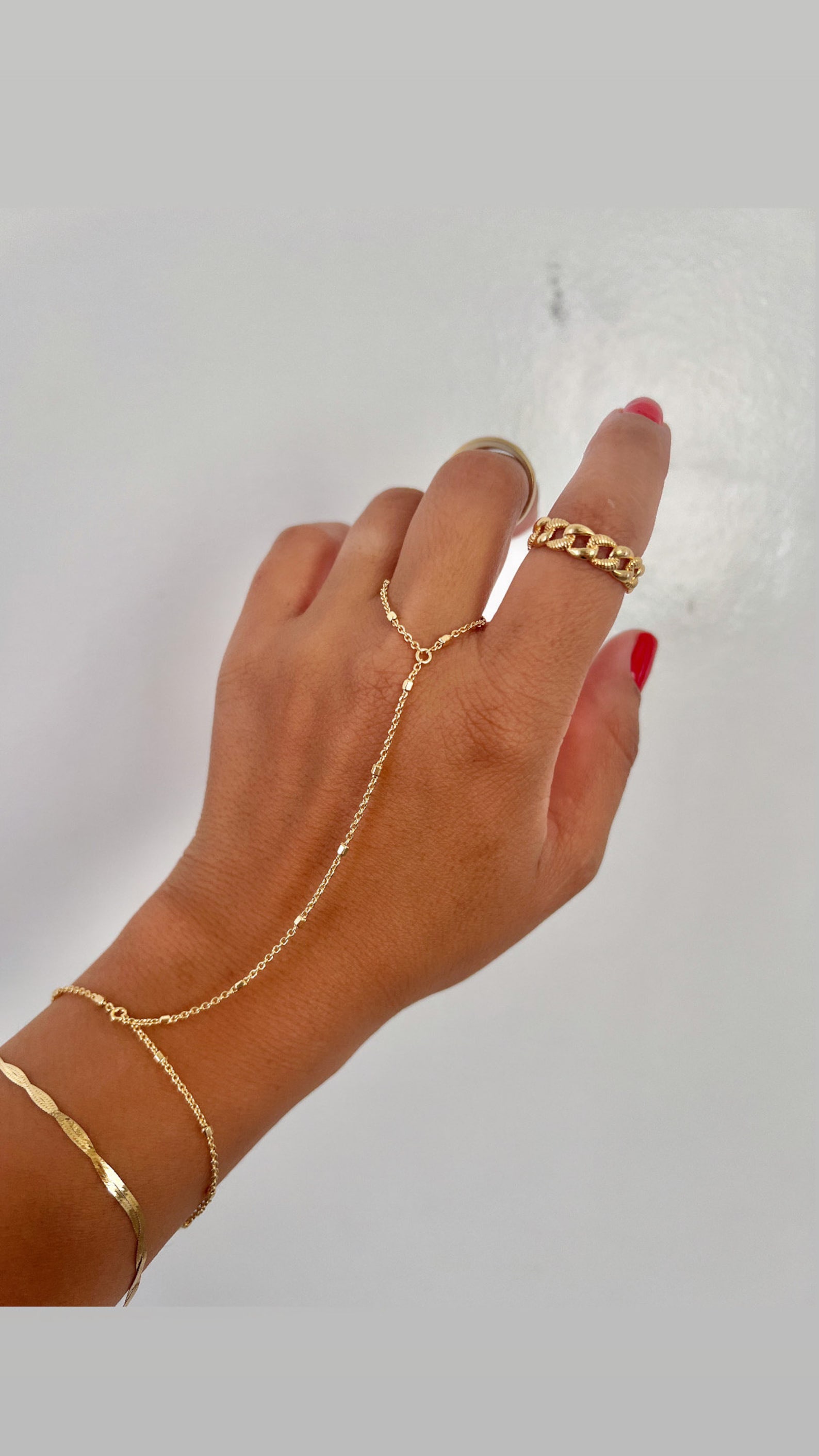 18K Gold Hand Chain | Dainty Hand Chain | Finger Hand Chain | Hand ...