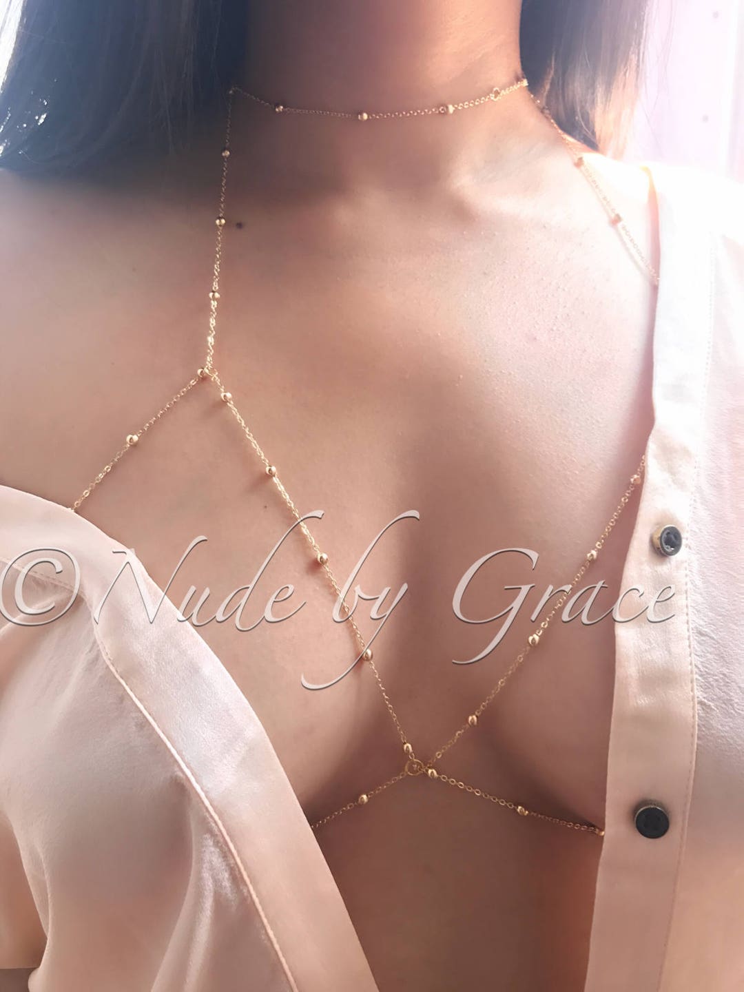 Stainless Steel Choker Chain Bra Body Chain in Gold or Silver, Handmade,  Non-tarnish -  Canada