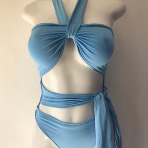 bikini, bikini, badkläder, festivalbikini, bodysuit, högt skuren bikini, axelbandslös bikini, strandkläder, present, tävlingskostym, sommar bild 4