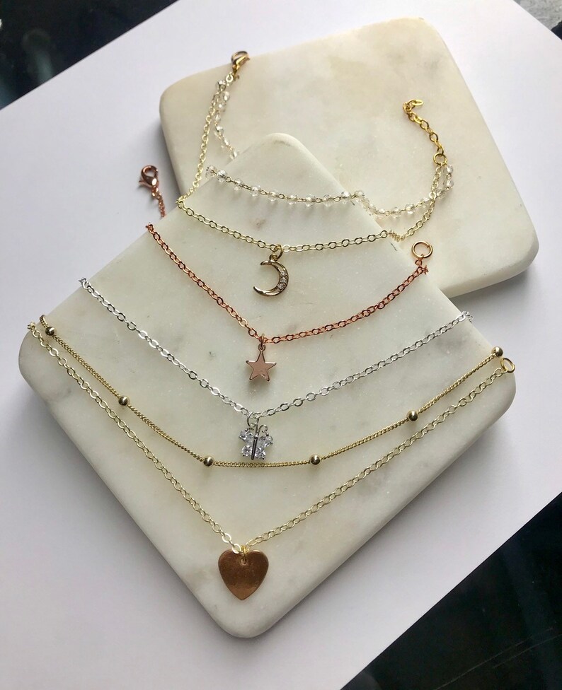 Rose Gold Plated Anklet Simple Anklet Silver Plated Anklet Etsy