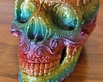 3D Printed Rainbow Sugar Skull