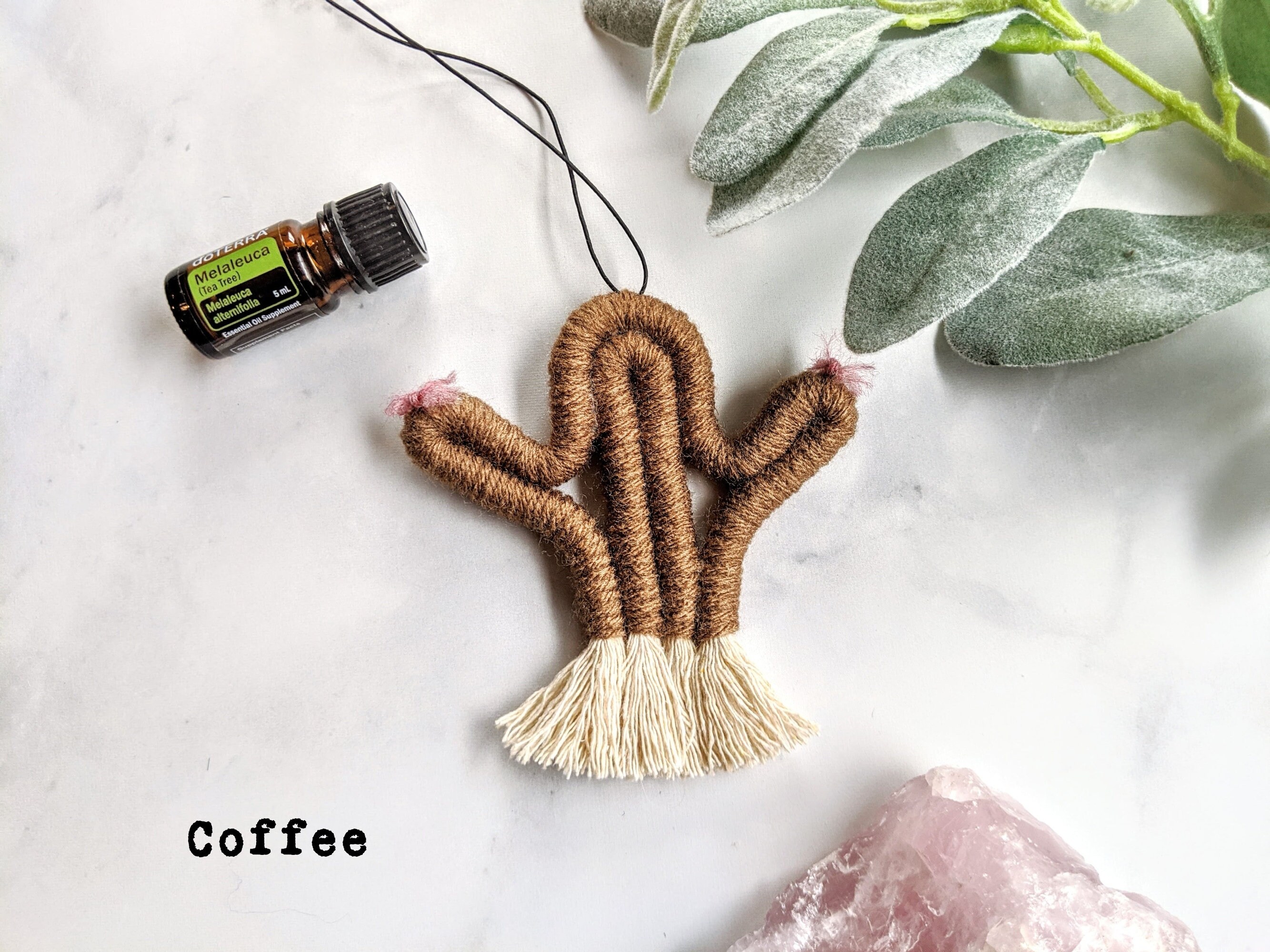 Macrame Cactus Oil Diffuser Car Air Freshener Essential Oil Etsy