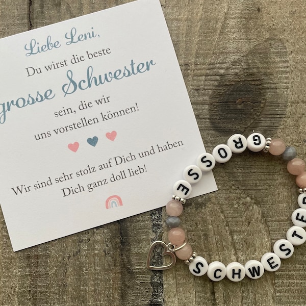 Große  Schwester Armband, Schwester Geschenk, Schwester Armband Geschenk, Geschenk von Baby, Geschwister Geschenk, Kinder Armband,