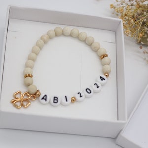 Armband 'Abi 2024' Marmor, Geschenk zum Abitur, Glücksbringer, Bild 3