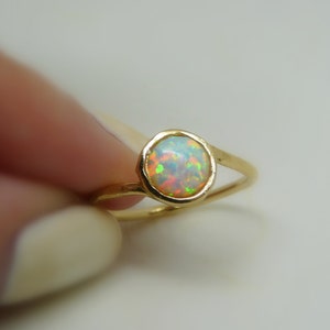 Opal ring, Opal jewelry, White opal ring, Gold Filled opal ring, Dainty ring, October birthstone ring