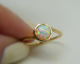 Opal ring, Opal jewelry, White opal ring, Gold Filled opal ring, Dainty ring, October birthstone ring