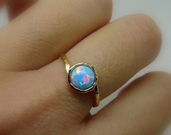 Opal ring, Opal jewelry, Gold Filled ring, Dainty ring, Gift for wife, Sterling silver opal ring, October birthstone ring