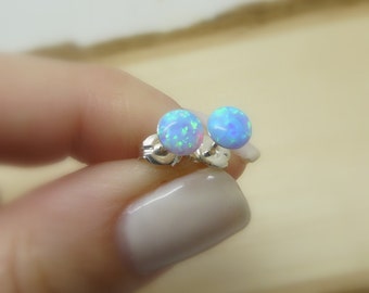 Opal Stud earrings, Sterling silver stud earrings, Post earrings with opal stone, Everyday earrings, Bridesmaid earrings