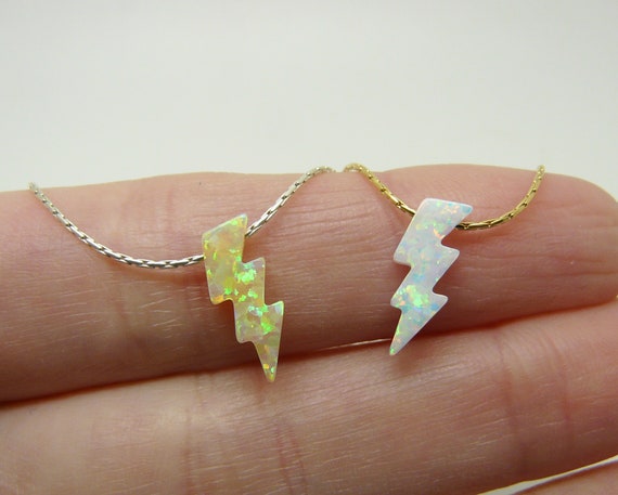 Lightning Bolt Necklace Opal Lightning 