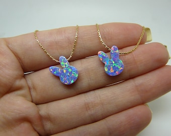 Bunny necklace, Kids necklace, Rabbit necklace, Purple bunny, Rabbit jewelry, Children jewelry, Animal Kids jewelry, Bunny charm