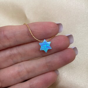 Star of David necklace, Opal Jewish star necklace, Jewish jewelry, Magen David necklace, Israeli jewelry, Israel necklace image 4