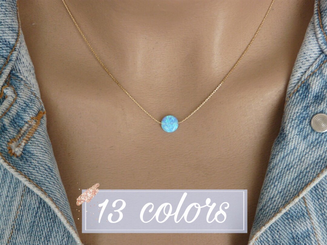 【関税込み】Tao necklace in Turquoise Blue l 14k Opal and Turquoise Inlay Sunrise Pendant on Chain