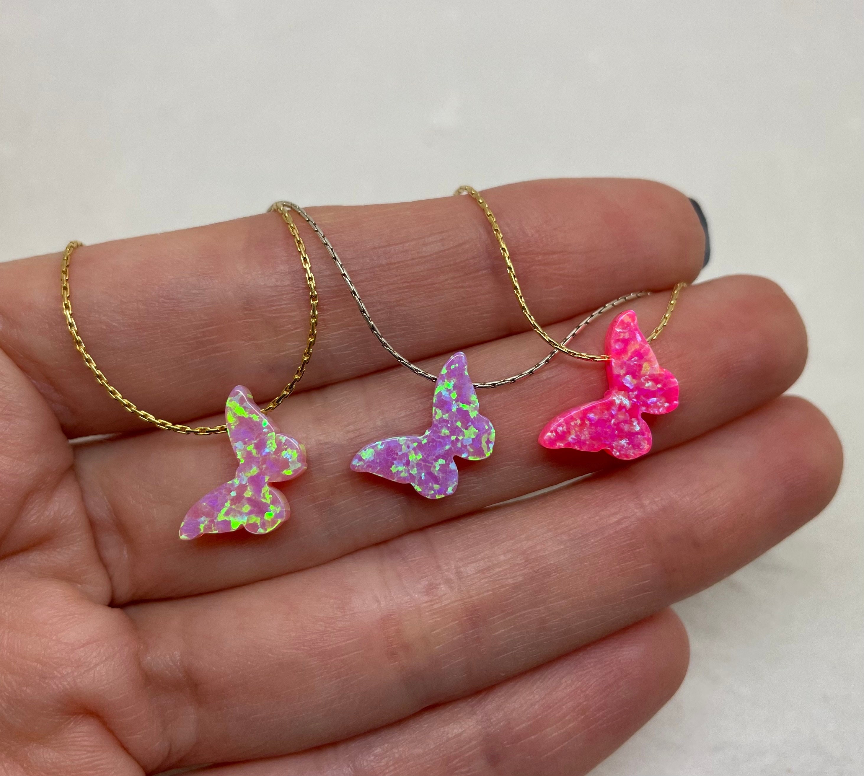 Butterfly opal shop necklace