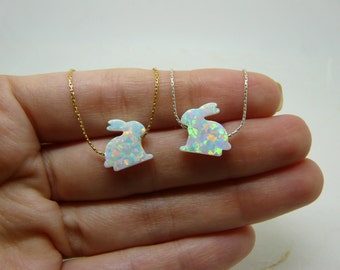 Rabbit necklace, Bunny necklace, Animal necklace, Kids necklace, Rabbit jewelry, Children jewelry, Kids jewelry, Bunny charm