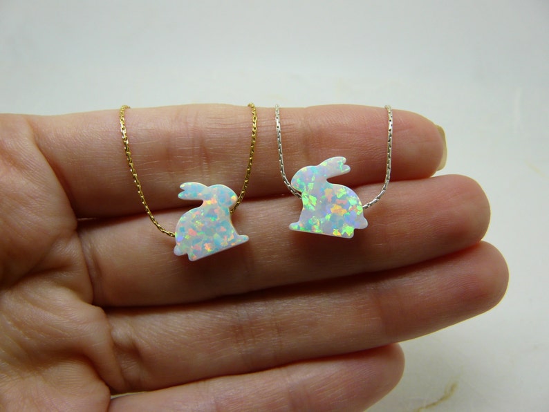 Rabbit necklace, Bunny necklace, Animal necklace, Kids necklace, Rabbit jewelry, Children jewelry, Kids jewelry, Bunny charm image 1