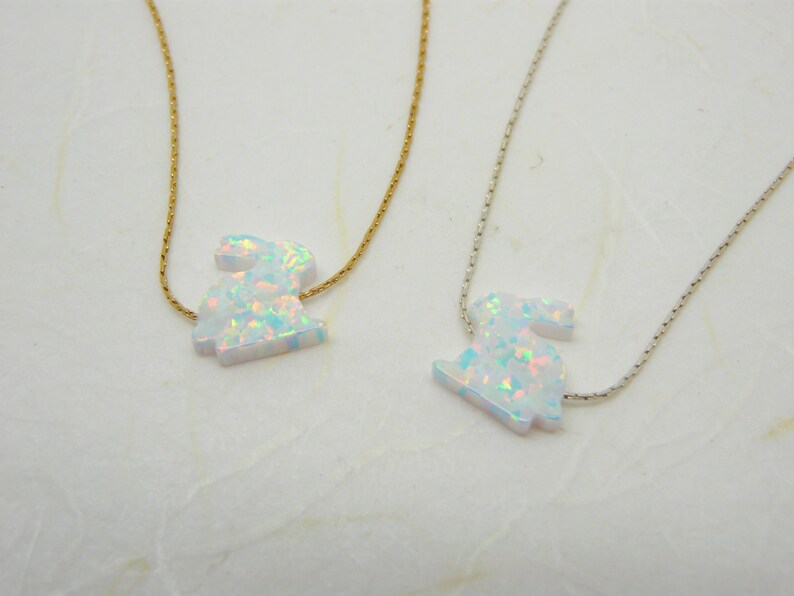 Rabbit Necklace Bunny Necklace Animal Necklace Kids Etsy